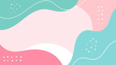 Soyut Arkaplan Basit El Çizimi Serbest Şekil ve Pastel Renkli Minimalist Biçim.