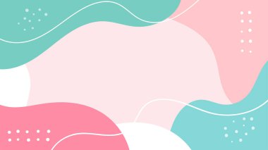 Soyut Arkaplan Basit El Çizimi Serbest Şekil ve Pastel Renkli Minimalist Biçim.