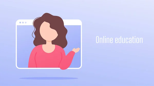 Online Oktatás Oktató Tanárok Videokonferenciával Számítógépes Képernyős Alkalmazáson — Stock Vector