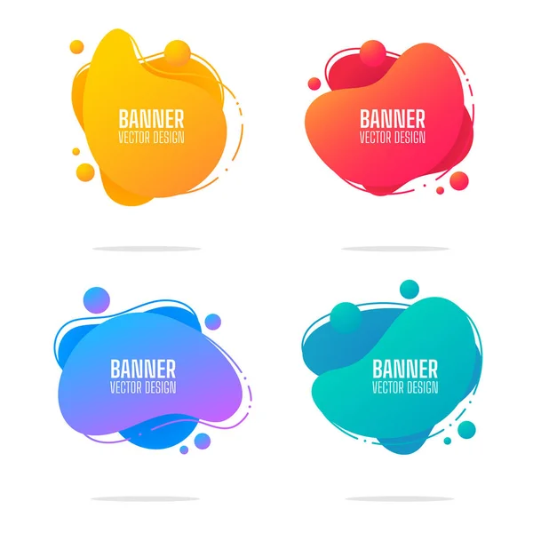 Set Banners Graphic Elements Flowing Liquid Shapes Modern Abstract Geometric — Stock Vector