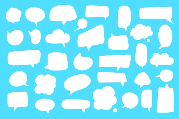 Ensemble Vecteurs Boîtes Bulles Vocales Pour Boîtes Dialogue Dialogue Bande — Image vectorielle