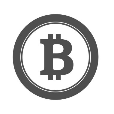 Gelecekteki internet dünyası parası için Bitcoin simgesi simgesi güvenli ve güvenilir para birimi sembolleri Vector arka planda izole