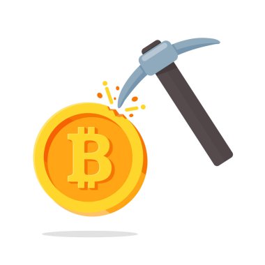 Kaltak madencilikle çalışan bir madende kürek. Gelecek için internet şifreli para birimi