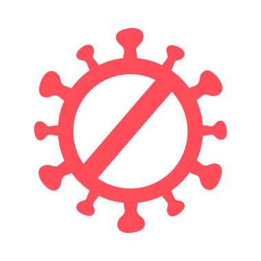 Virüs tehlikelerinden korunun. Koronavirüsü yasaklayan işaretler. Mikropların yayılmasını durdurma kavramı