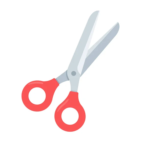 Vector Cartoon Red Paper Cutting Scissors Isolated White Background — Stock Vector