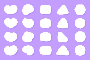 Diyaloglar için konuşma balonu vektörleri kümesi. Çizgi film diyaloğu arka planda izole edildi