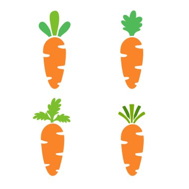 Havuç Vektörü Turuncu Havuç Tasarımı Beyaz arka planda izole edilmiş Paskalya Tavşanı Yemeği.