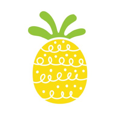 Ananas tasarımı sarı meyve ferahlatıcı. Yazın dekorasyon işleri için..