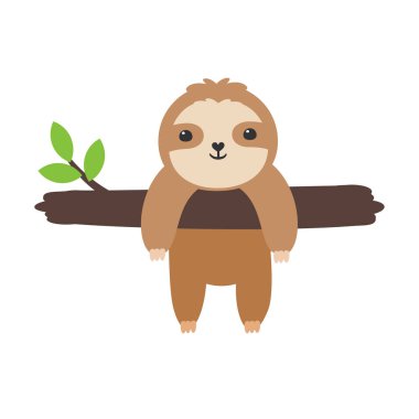 Vektör Karikatür Yuvası Yavaşça hareket eden yuvaları çeşitli pozlarda ağaçlara asar.