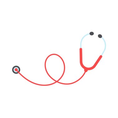 Steteskop hemşiresi. Kalp şeklinde kıvrılan tıbbi bir steteskop. Sağlık hizmeti kavramı..