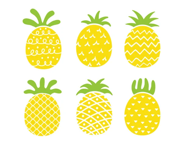 Ananas Tasarımı Sarı Meyve Ferahlatıcı Yazın Dekorasyon Işleri Için — Stok Vektör