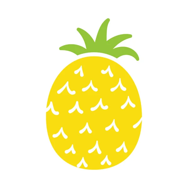 Design Abacaxi Fruta Amarela Refrescante Para Trabalhos Decoração Verão —  Vetores de Stock