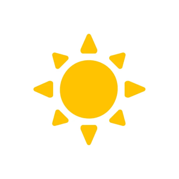 矢量漫画黄色的太阳闪烁着光芒来加热夏天 因白人背景而被隔离 — 图库矢量图片