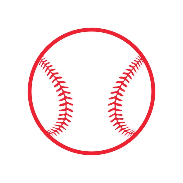 Ponto Vermelho Costura Beisebol Isolado Fundo Branco —  Vetores de Stock
