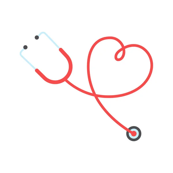 Νοσοκόμα Στηθοσκοπίου Ένα Ιατρικό Στηθοσκόπιο Που Περιστρέφεται Σχήμα Καρδιάς — Διανυσματικό Αρχείο