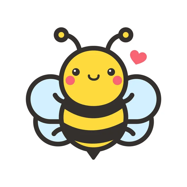 Χαριτωμένο Μέλισσα Χαρακτήρα Κινουμένων Σχεδίων Διάνυσμα Εξάγωνη Κηρήθρα Και Λουλούδι — Διανυσματικό Αρχείο