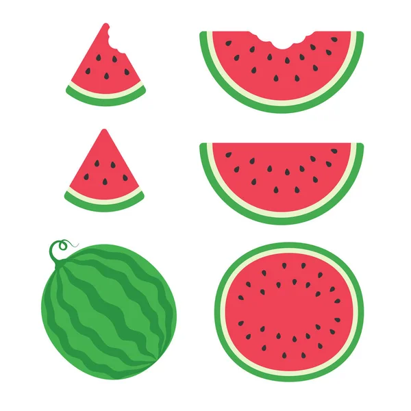 Ízletes Vörös Görögdinnye Édes Gyümölcs Amelyet Nyáron Gyakran Fogyasztanak Frissességre — Stock Vector