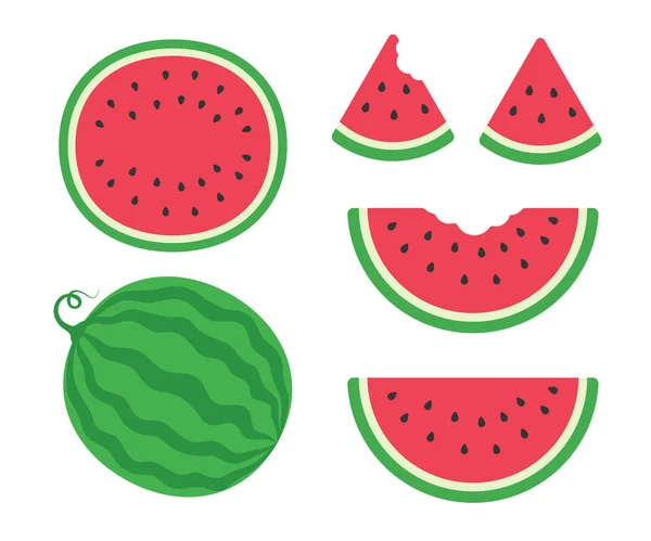 Delicious Red Watermelon Sweet Fruit Commonly Eaten Summer Freshness — Stock Vector