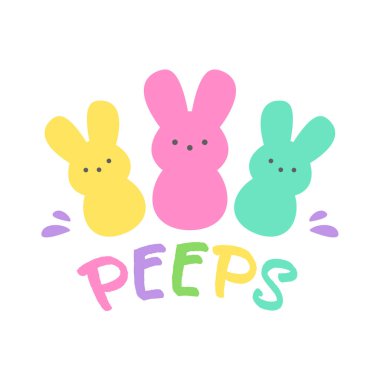 Easter Peeps. Simple Rabbit Vector Various colors made from candy and marshmallows. For celebrating Easter. vector Easter Peeps. Simple Rabbit Vector Various colors made from candy and marshmallows. For celebrating Easter. vector