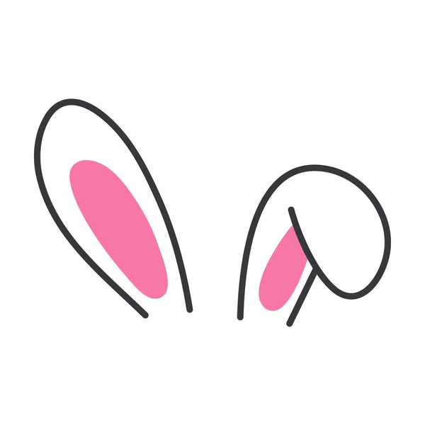 Вектор Плоский Різновид Кролячих Вух Прикраси Дитячій Вечірці Великдень — стоковий вектор