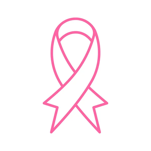 Vector Pink Ribbon Cross Breast Cancer Day Sign Women Cancer — Stock Vector