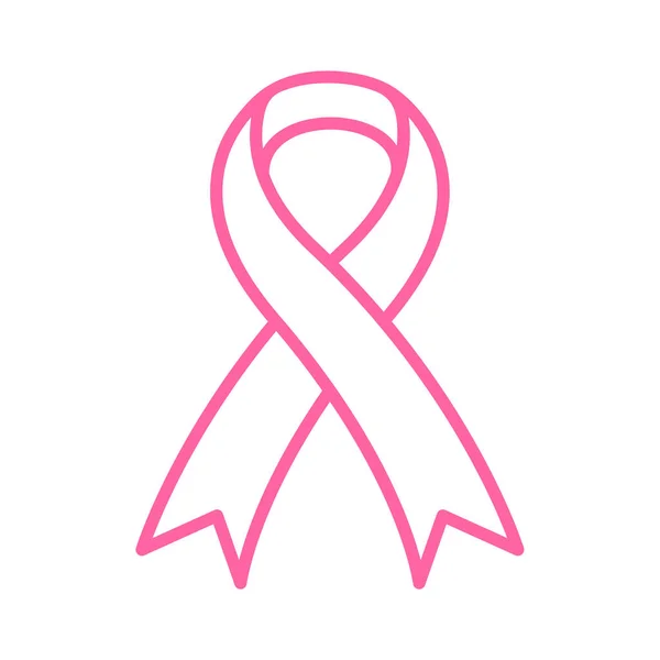 Wektor Różowa Wstążka Krzyż Rak Piersi Dzień Znak Kobiet Rak — Wektor stockowy