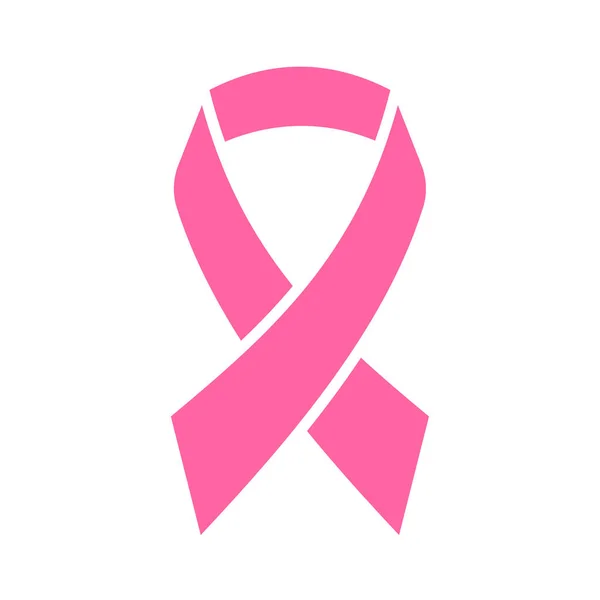 Vector Pink Ribbon Cross Breast Cancer Day Sign Women Cancer — Stock Vector