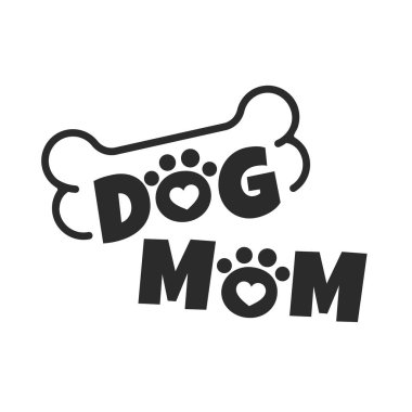 Köpek annenin mesaj dizaynı köpek ayak izlerinden ve kalplerden anneme bir hediye olarak gömlek desenleri için.