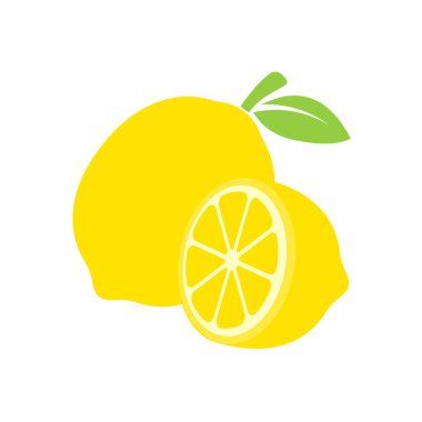 Sarı limon vektörü. Limon ekşi ve yüksek C vitamini içeren bir meyvedir. Taze hissetmeye yardımcı olur..