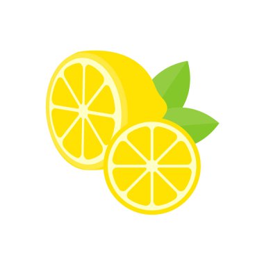 Sarı limon vektörü. Limon ekşi ve yüksek C vitamini içeren bir meyvedir. Taze hissetmeye yardımcı olur..