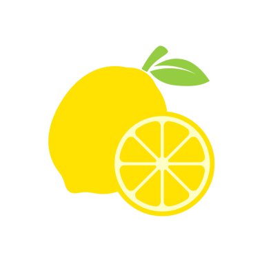 Sarı limon vektörü. Limon ekşi ve yüksek C vitamini içeren bir meyvedir. Taze hissetmeye yardımcı olur..