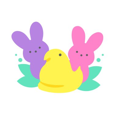 Easter Peeps. Simple Rabbit Vector Various colors made from candy and marshmallows. For celebrating Easter. vector Easter Peeps. Simple Rabbit Vector Various colors made from candy and marshmallows. For celebrating Easter. vector