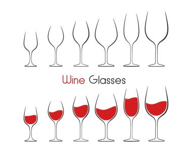 Güzel şarap kadehleri toplanma vektörünü şekillendirir Kutlamak için şarap fikirleri