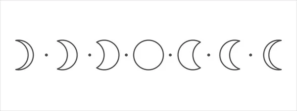 Phase Lunaire Vectorielle Lune Conception Forme Cercle Simple Isolé Sur — Image vectorielle