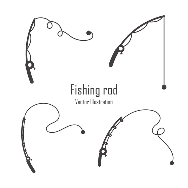 矢量钓鱼钩的轮廓钓鱼爱好者的概念与白色背景相分离 — 图库矢量图片