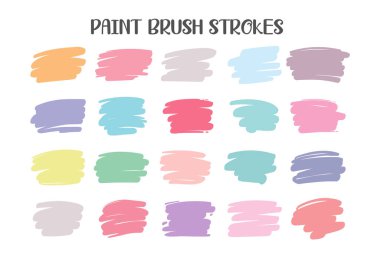 Metin kutusu olarak boyanmış renkli bir fırça. Beyaz arkaplanda izole