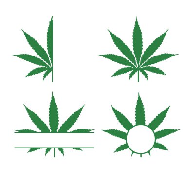 Marihuana yaprağı. Tıpta kullanılan bir uyuşturucu maddesinin izi. Esrar yaprağı metin çerçevesi.