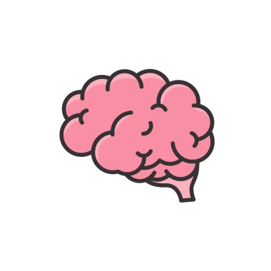 İnsan beyin vektörü Dalgalı Öğrenme Zekası Sembolü ve iyimser bir tutum