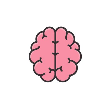 İnsan beyin vektörü Dalgalı Öğrenme Zekası Sembolü ve iyimser bir tutum