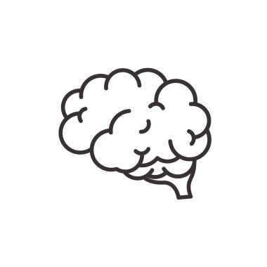 İnsan beyin vektörü Dalgalı Öğrenme Zekası Sembolü ve iyimser bir tutum