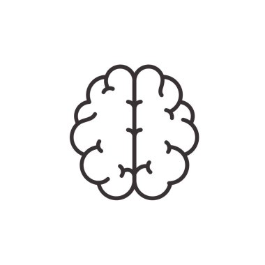 İnsan beyin vektörü Dalgalı Öğrenme Zekası Sembolü ve iyimser bir tutum