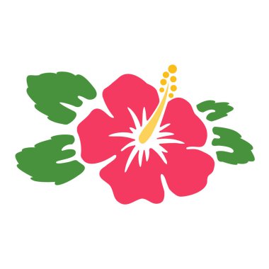 Pembe amber çiçeği vektörü beyaz arkaplanda izole edildi