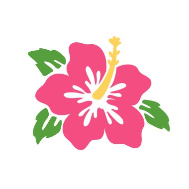 Pembe amber çiçeği vektörü beyaz arkaplanda izole edildi