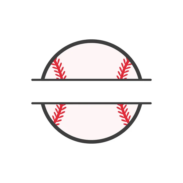 Monogramme Sport Vectoriel Baseball Ball Zone Texte Laisser Une Place — Image vectorielle