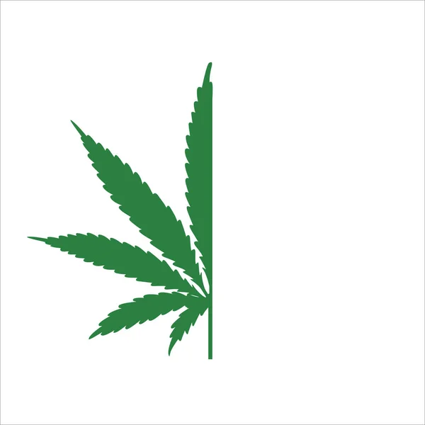 Marihuanový List Značka Omamné Látky Používané Medicíně Textový Rámec Listu — Stockový vektor
