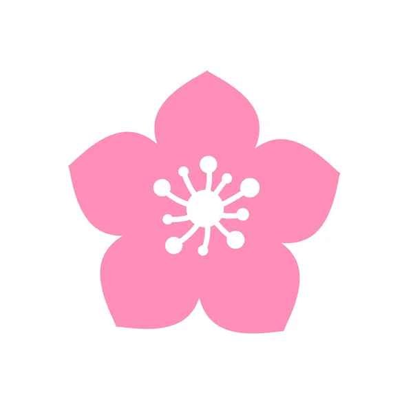 Цветение Сакуры Вектор Розовая Вишня Цветение Цветение Изоляции Белом Фоне — стоковый вектор
