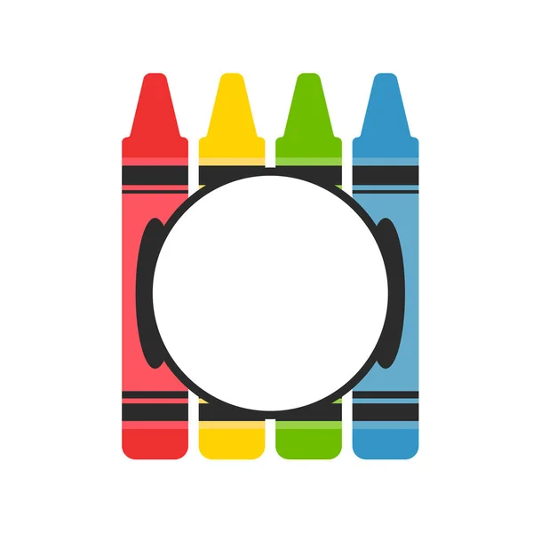 Κραγιόνιο Διάνυσμα Μια Ποικιλία Από Χρωματιστά Κραγιόνια Τοποθετημένα Αφήστε Χώρο — Διανυσματικό Αρχείο