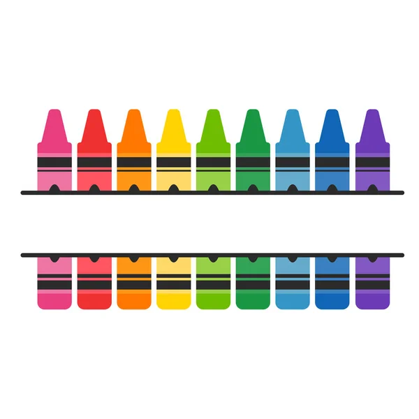 Crayon Vector Una Variedad Crayones Colores Dispuestos Deja Espacio Para — Vector de stock