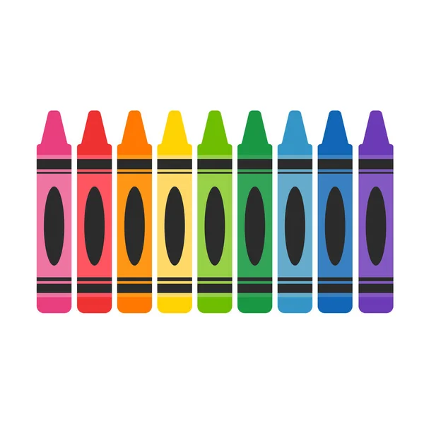 Crayon Vector Een Verscheidenheid Aan Kleurkrijtjes Gerangschikt Laat Ruimte Voor — Stockvector