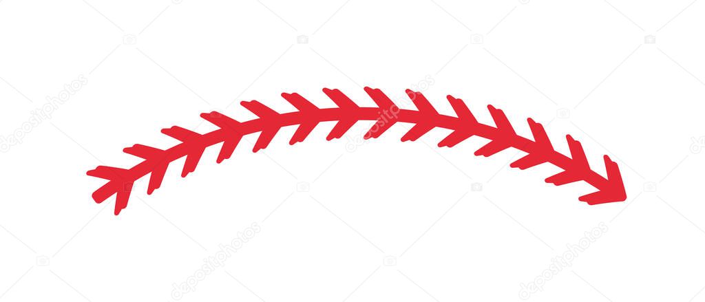 Red stitches of baseball Stitch design for baseball lovers